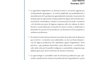 Agriculturas alternativas en latinoamérica.           Tipología, alcances y viabilidad para la transformación social-ecológica