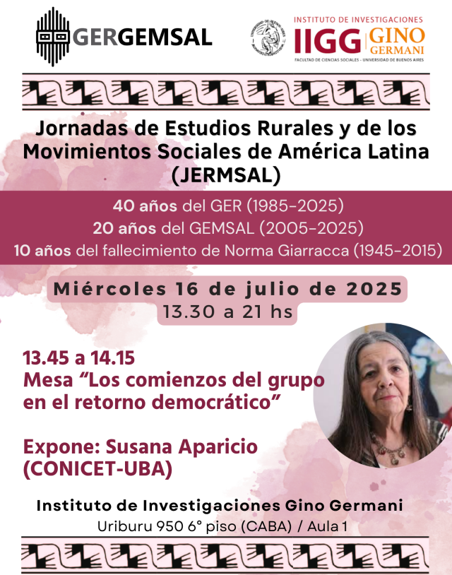 mesa 1 Jornadas de Estudios Rurales y de los Movimientos Sociales de América Latina (JERMSAL)